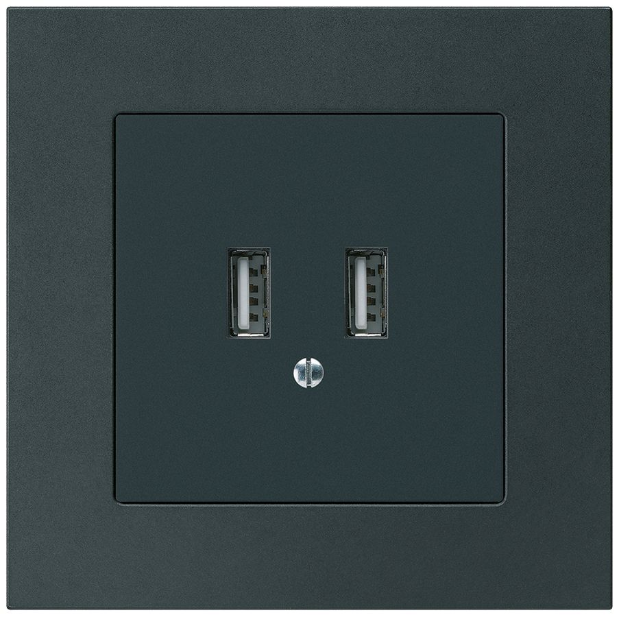 Prise de charge USB ENC Hager kallysto.pro 240V 2400mA noir