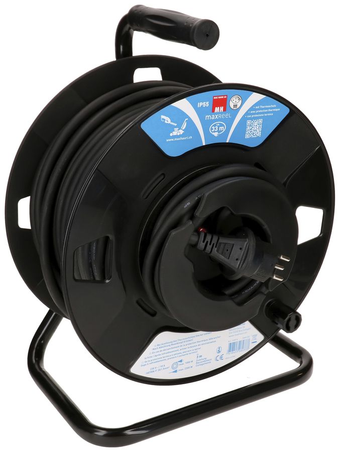 Kabelrolle MH maxReeL 1×T13 3×1.5mm² 33m IP55 schwarz