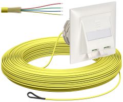 FTTH-Kabelabrollbox UP-Kit 2×LC-DX 2.3mm 90m gelb dca