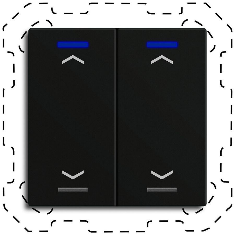 EB-Taster KNX RGBW MDT BE-TAL60T216.A1 2T/4B Temp.schwarz matt "Jalousie"