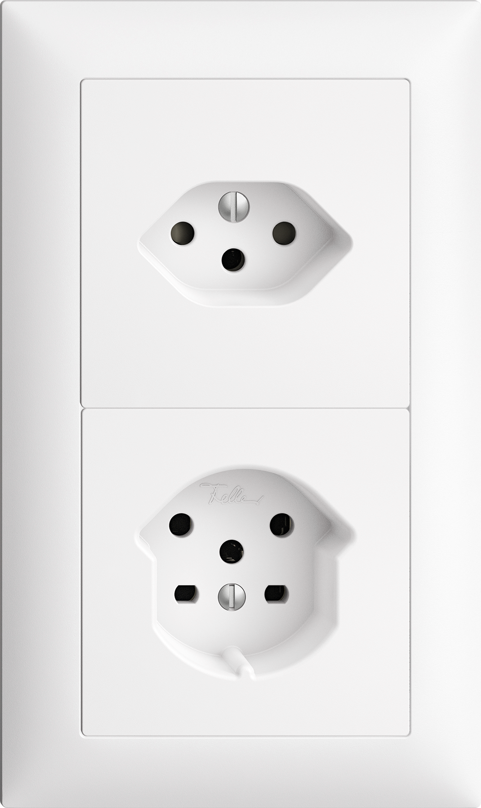 UP-Kombination Edue 2x1, Steckdose T13 + Steckdose T15 ws