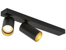 Plafoniera SLV KAMI GU10 2×0…10W 400×125mm nero/oro
