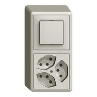 AP-Kombination EDIZIOdue 3/1P+3×T13 hellgrau