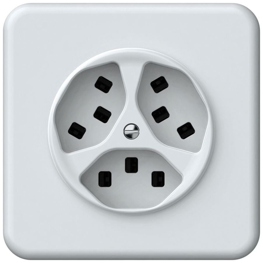 Prise ENC origin 3×type 23 16A 230V 92×92mm blanc