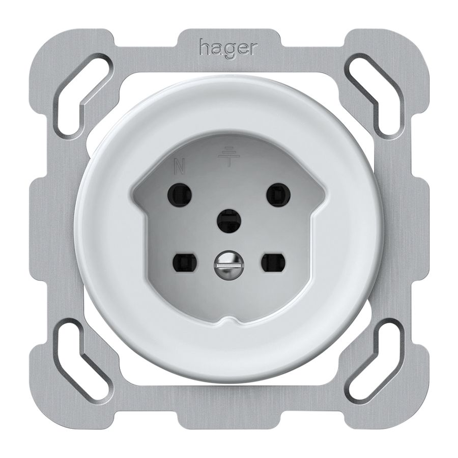 UP-Steckdose origin 1×Typ 15 10A 230V 77×77mm weiss