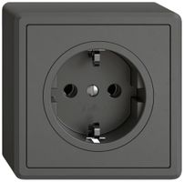 AP-Steckdose EDIZIO.liv SNAPFIX® SCHUKO 16A 230V 74×74mm dunkelgrau