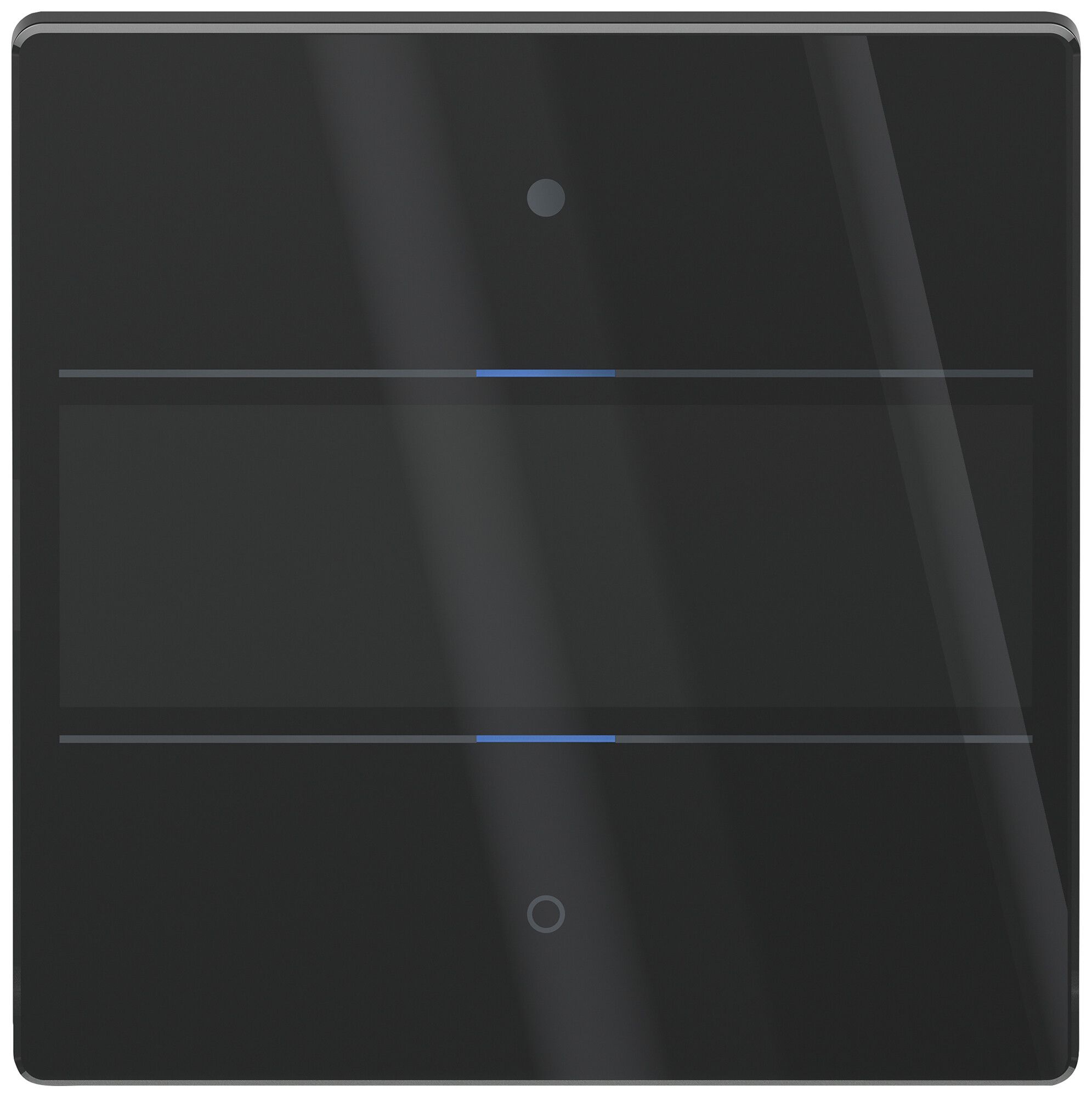 Senseur poussoir KNX ENC Theben iON 102 G LED avec champ d'inscription noir
