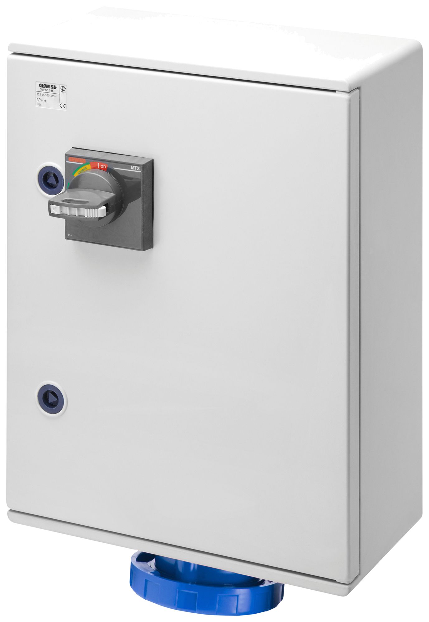 Presa CEE AP Gewiss IB 5P 125A 200…250V bl 9h bloccaggio elettri.automatica IP55