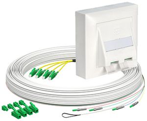 FTTH-Kabelabrollbox AGRO OTO BEP AP-Kit 4×LC 3mm 10m weiss B2ca