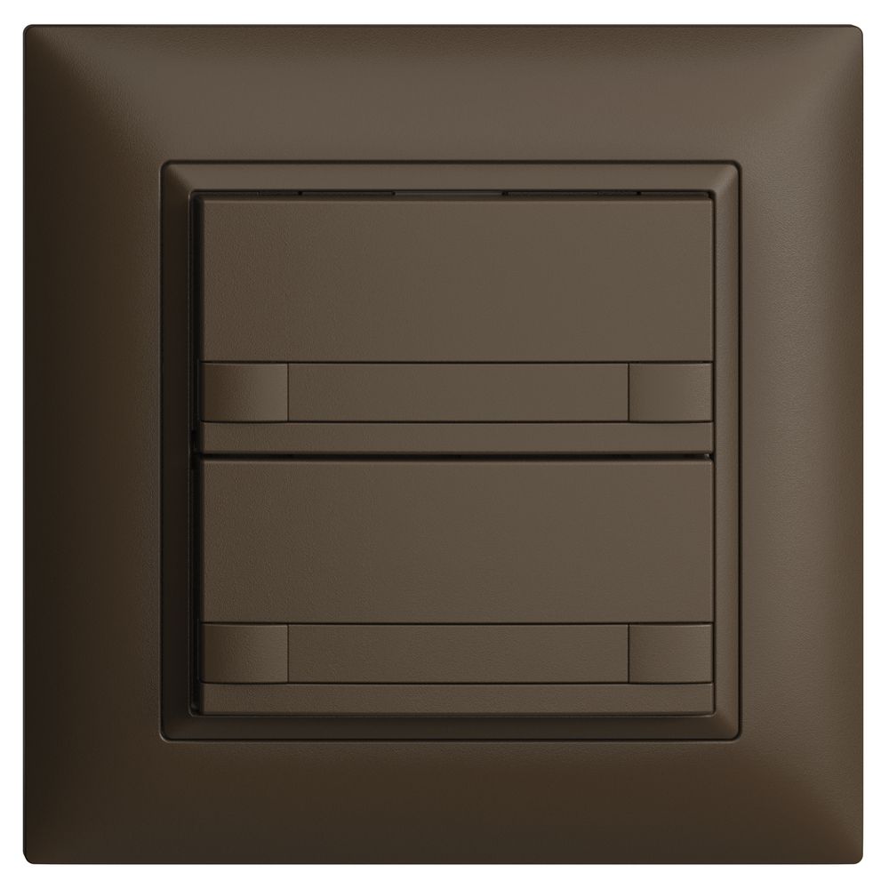 UP-KNX-Taster RGB EDUE FMI, 250mW, o.LED, m.Papier, 2×Taste, 2×Tastenb., cof