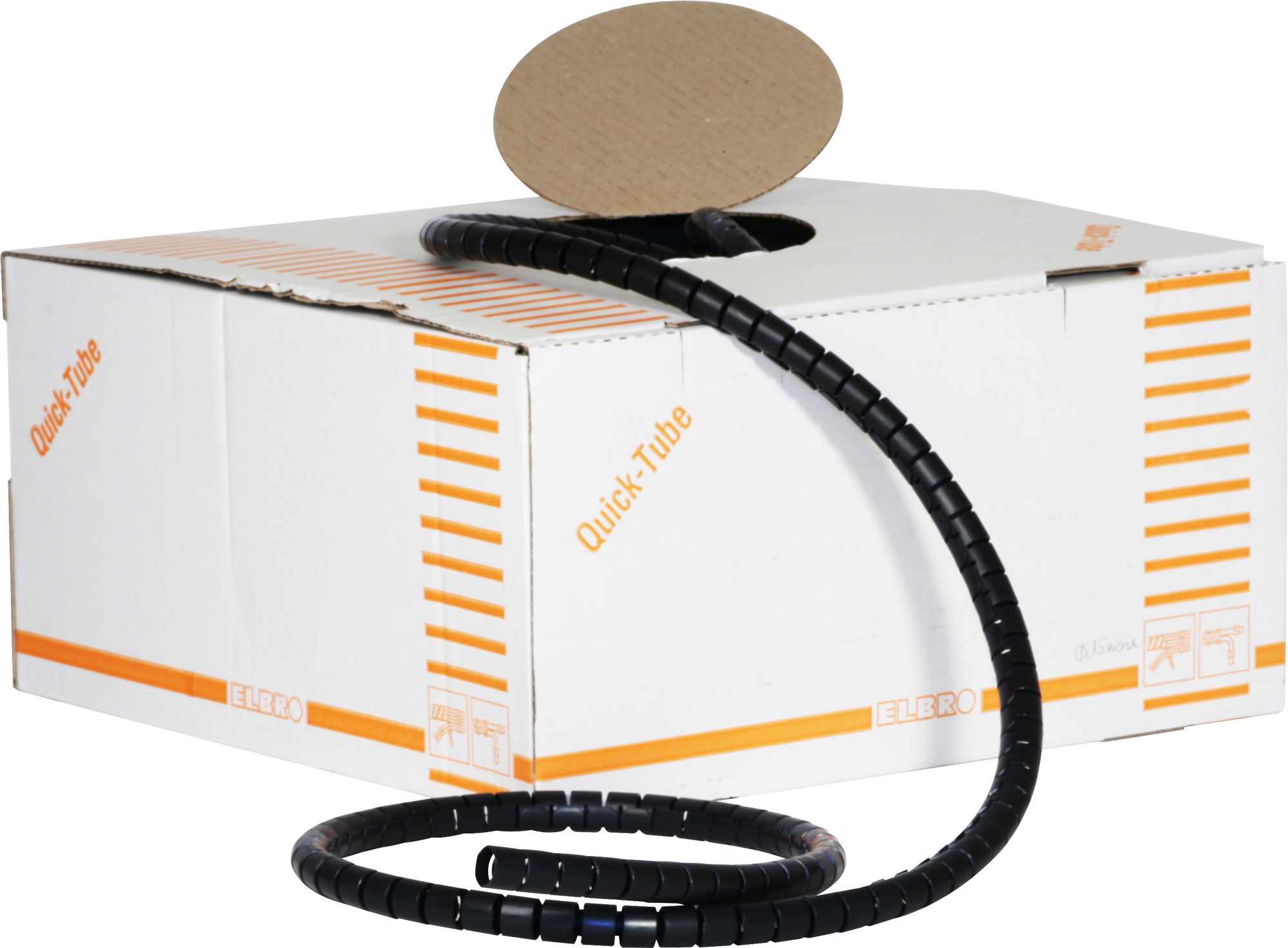 Spiralband Quick-Tube 15mm schwarz 25m in Box mit 1 Werkzeug