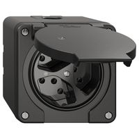 NAP-Steckdose NEVO, 3×T13, IP21, m.LED, schwarz