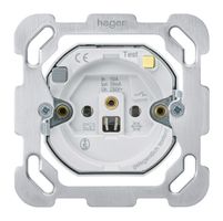 Einsatz zu Steckdose Hager Bauart F 10A FI 30mA mit Befestigungsplatte