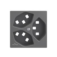 Montageset Feller EDIZIOdue, für Steckdose 3×T23 1×getrennt, dunkelgrau