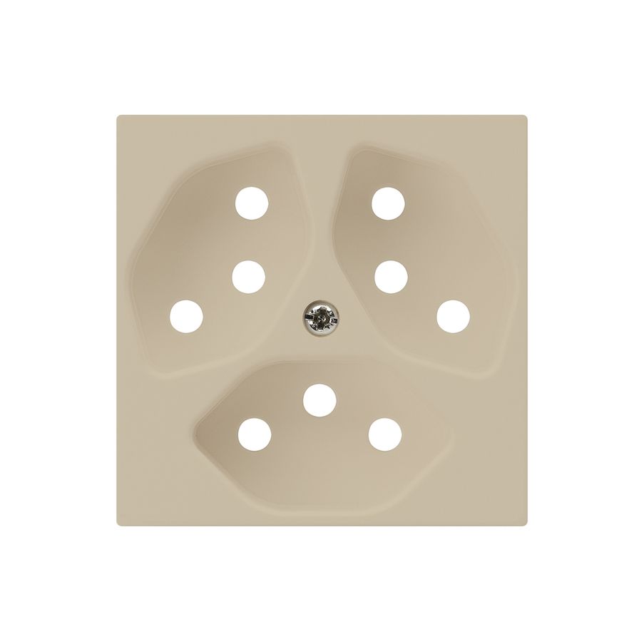 Placca frontale kallysto 3×T13 60×60mm beige per presa 3×T13