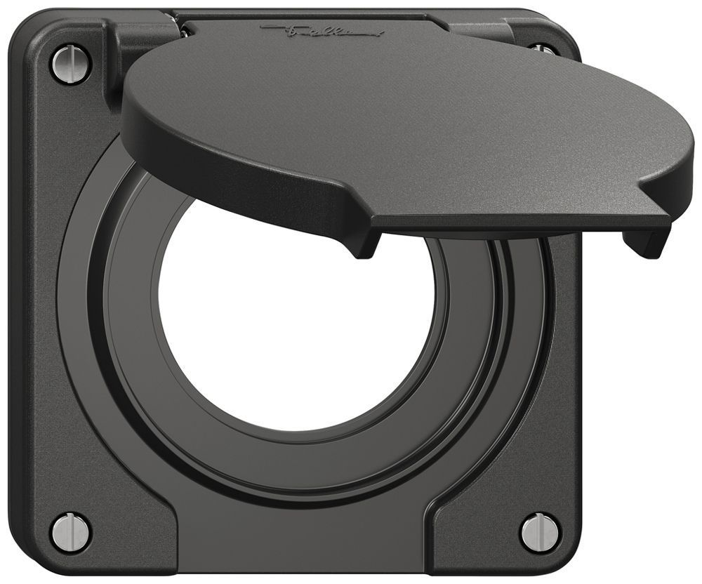 Couvercle Feller IP21 pour prise Schuko joint noir 87×87mm noir
