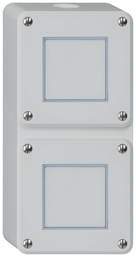 AP-Kombination Hager robusto IP55 I-I vertikal S3/1L+S3/1L grau