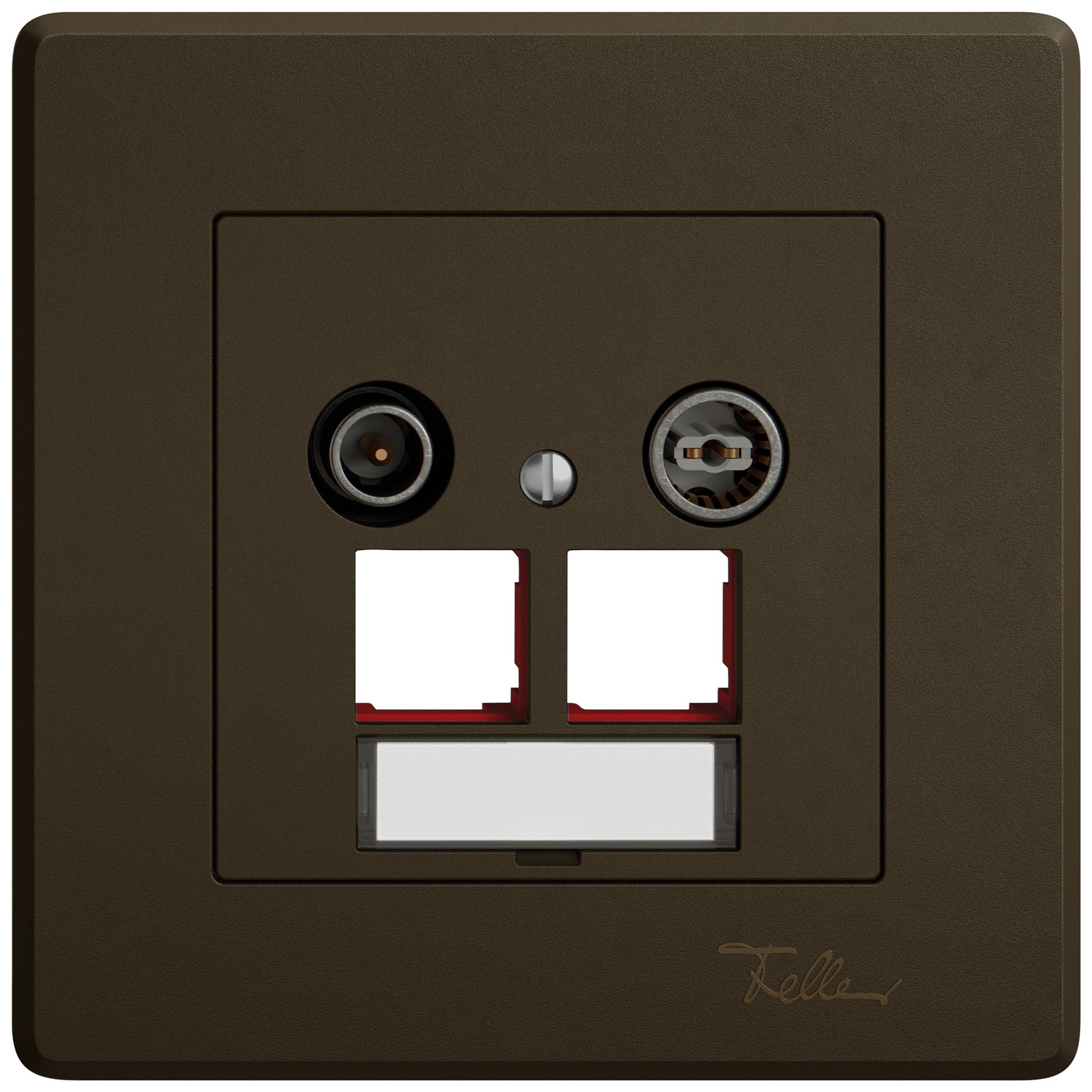 Prise multimédia ENC TV-R EDIZIO.liv SNAPFIX® EASYNET p.2×RJ45 S-One 15dB br