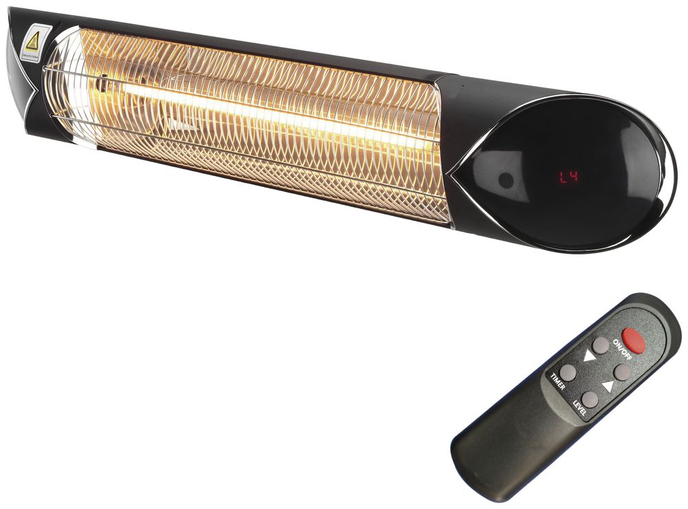 Radiateurs infrarouges MERKUR 2kW 230V 3kg 80m³ 90×8.9×13cm noir IP55