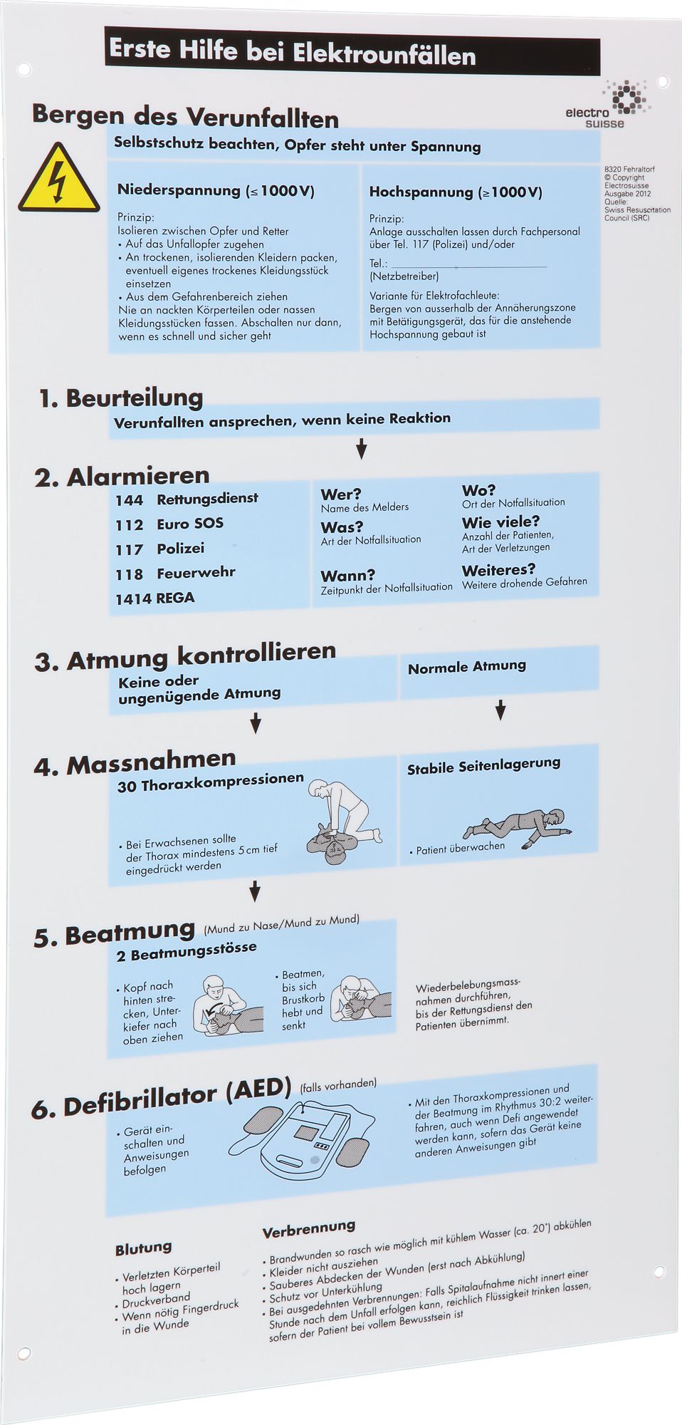 Erste-Hilfe-Tafel Deutsch 210×432mm