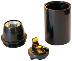 Lampenfassung Elektrogros E14 Thermoplast glatt schwarz