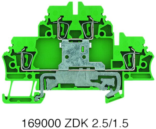 Borne multi-étage WM ZDK 2.5PE connexion à ressort 2.5mm² 2 étages vert/jaune