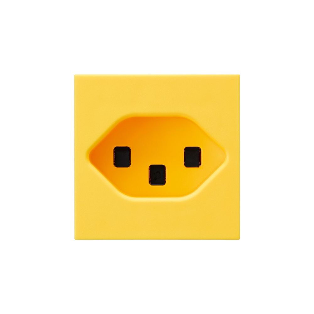 EB-Steckdose Hager Typ 23 gelb 45×45 mit Steckklemmen