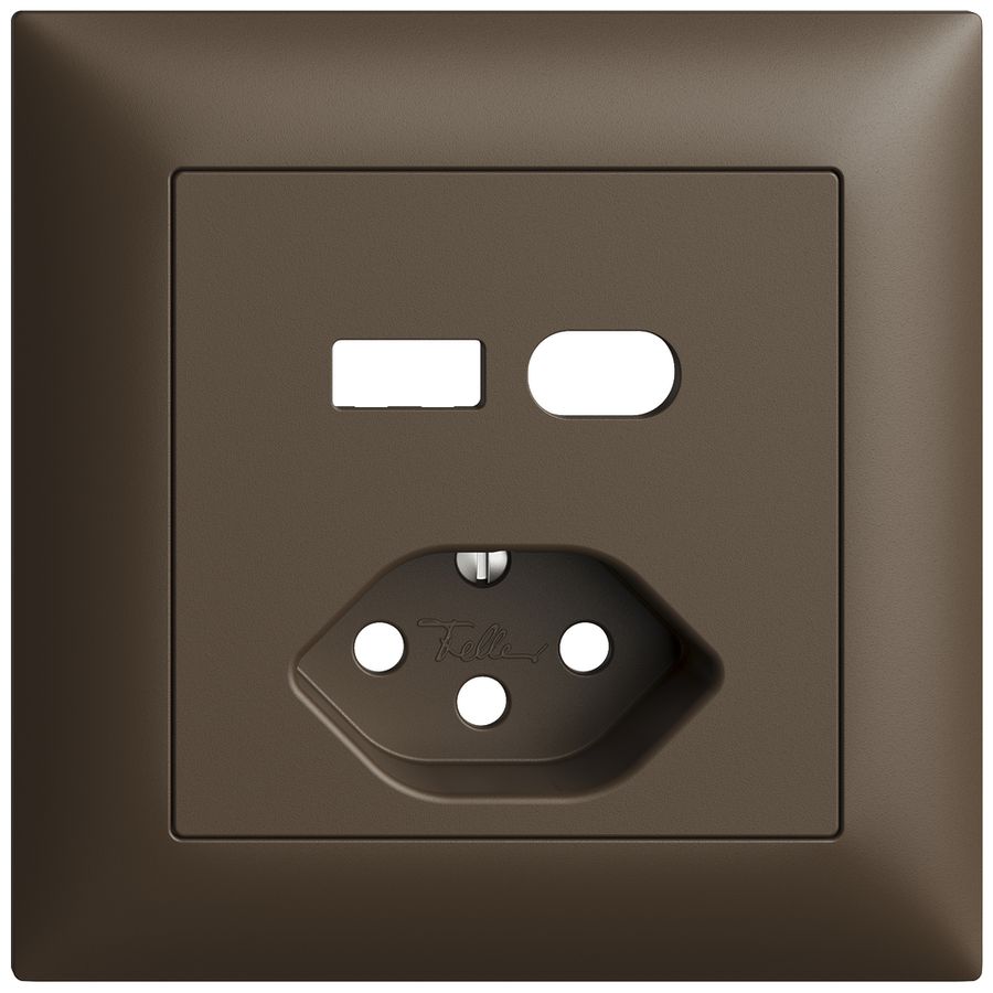 UP-Montageset Feller EDIZIOdue für Steckdose USB Typ A+C + Typ 13 coffee