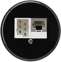 Inserto per scatola INC basico 1×RJ45s+1×TT83 nero