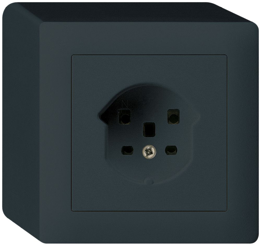 AP-Steckdose HA kallysto Typ 25 mit Steckklemmen schwarz