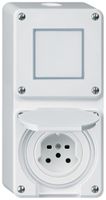 AP-Kombination Hager robusto I-I vertikal 3/1L+Typ 15, weiss
