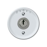 Pulsante rotativo origin con cilindro 1P 2>0<1 10A 230V 60×60mm bianco