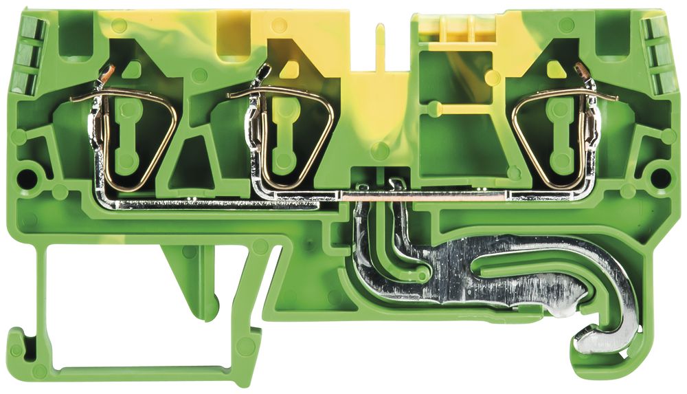 Morsetto di terra componibile WKFN 0.13…6mm² 3×molla 1 piano guida 35mm ve/gi