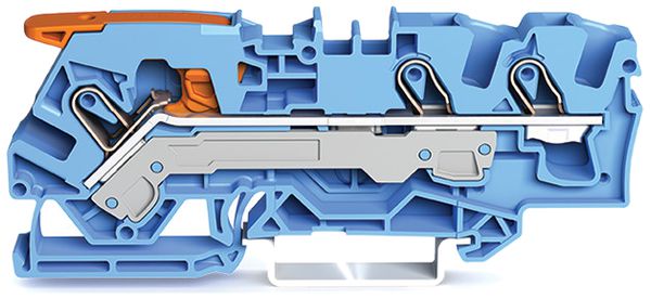 Borne de passage WAGO TopJob-S 6mm² 3L bleu série 2106