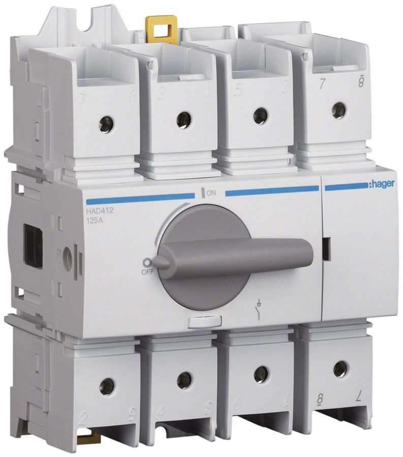 Interrupteur sectionneur Hager HAD412 4L 125A