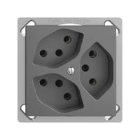 EB-Steckdose EDIZIOdue 3×T13 dunkelgrau