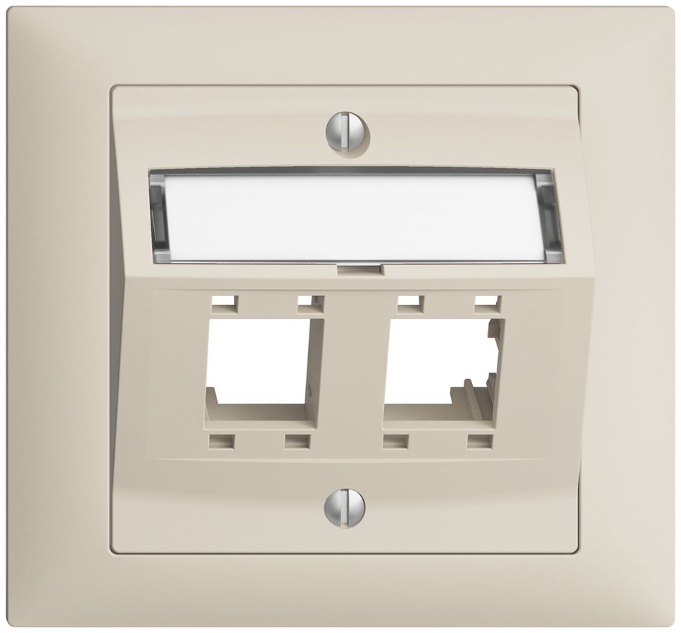Kit de montage INC Edue FKE, avec capot d.sortie oblique, pour 2×RJ45, crema