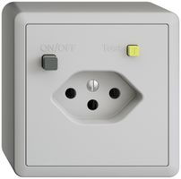 AP-Steckdose EDIZIOdue T13 FI 30mA hellgrau