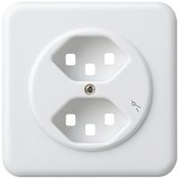 Kit frontal ENC pour prise Hager basico 2×type 23 1×S G blanc