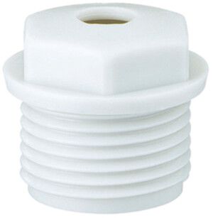 Würgenippel mit Loch 6-kant M25 hellgrau