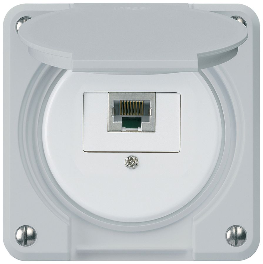 UP-Anschlussdose robusto IP55 grau 1×RJ45/s für Kombination
