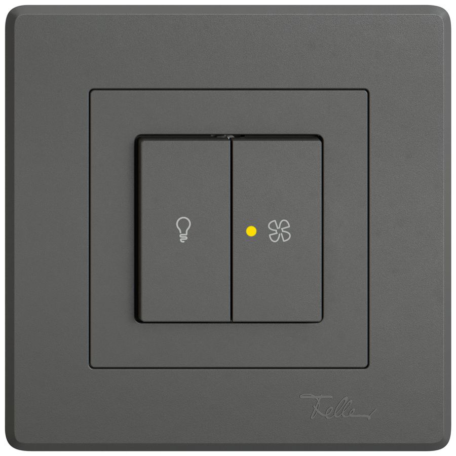 Interruttore a pulsante lum.INC EDIZIO.liv SNAPFIX® luce&venti 3/3/1L KS gi grs