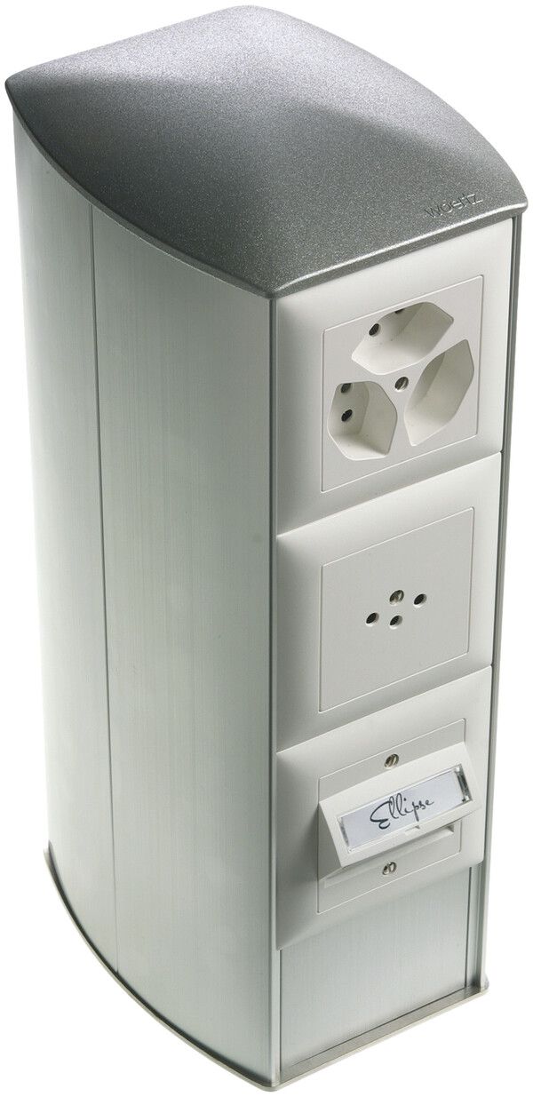 Potelet de raccordement Ellipse h=325 anod. avec 1 boîte NIS IP20