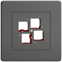 UP-Montageset EDIZIO.liv EASYNET S-One SNAPFIX® gerade 4×RJ45 dgu