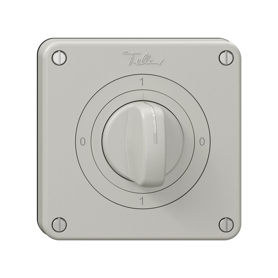 Interruttore rotativo NEVO N.CO 0/1L, con manopola, KS, 0-1-0-1, grigio chiaro