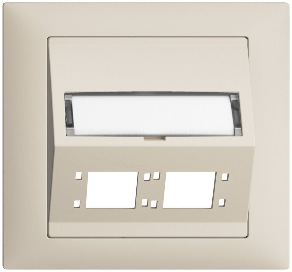 EB-Montageset EDIZIOdue FKE Schrägauslass 2×R&M Kat.6A/LC spezial, crema