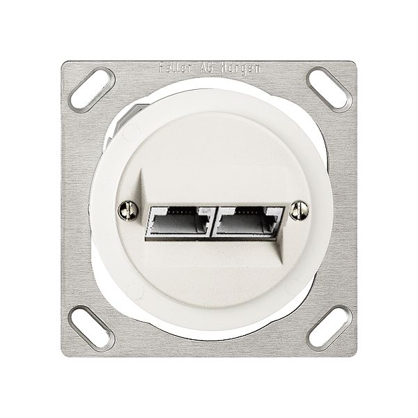 EB-Anschlussdose JK 43 2RJ45 getrennt, weiss