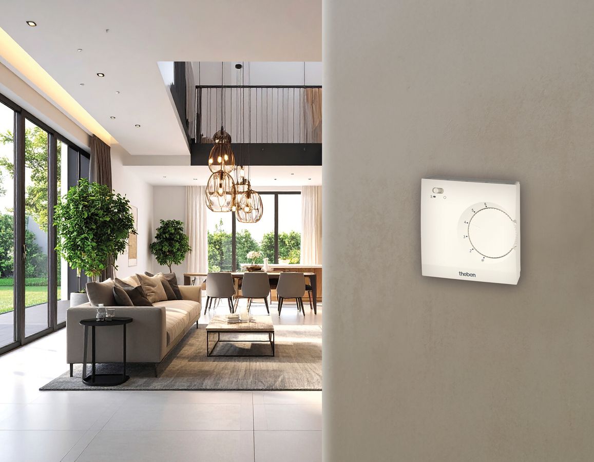 Termostato ambiente AP Theben RAMSES 706 S 230V AC 5…30°C 10A 76×76mm bianco