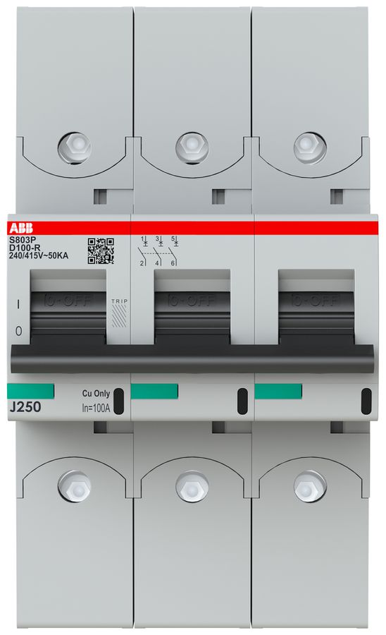 Leitungsschutzschalter ABB S803P-D100-R 3P 400V D-100A 50kA 4.5TE