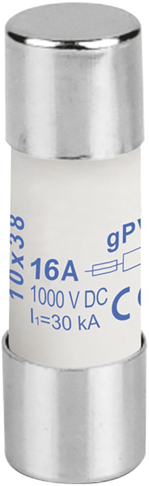 PV-Apparatesicherung Weidmüller, 16A gPV 1000VDC, Keramik, 10×38mm